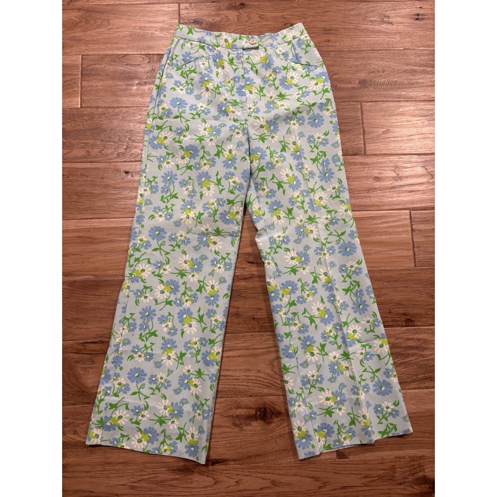 Vtg 60s Cordon Philadelphia Lord & Taylor Union Made Floral Pants Wide Leg Sz 10